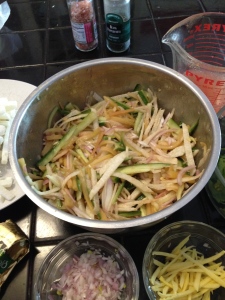 Rhubarb-jicama slaw