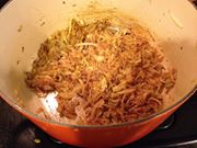 Rebalancing: Caramelizing onions and celery, building sweetness.